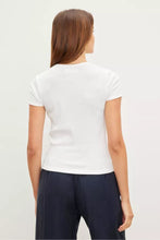 Load image into Gallery viewer, Brenny Ribbed Crew Tee in White