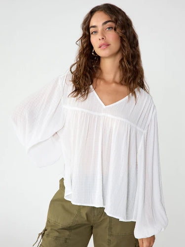 Wide Sleeve White Blouse