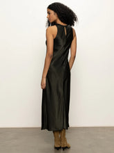 Load image into Gallery viewer, Black Olive Satin Dress