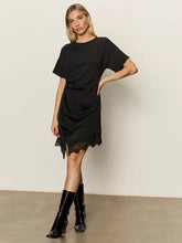Load image into Gallery viewer, Black Satin Mix Dress