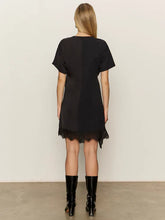 Load image into Gallery viewer, Black Satin Mix Dress