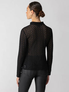 Lace Mock Neck Long Sleeve