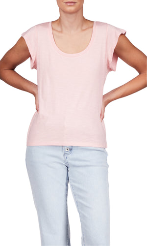 Pink Flutter Sleeve Tee