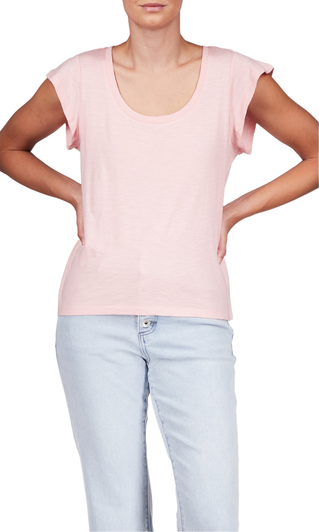 Pink Flutter Sleeve Tee