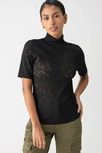 Lace Mock Knit Top