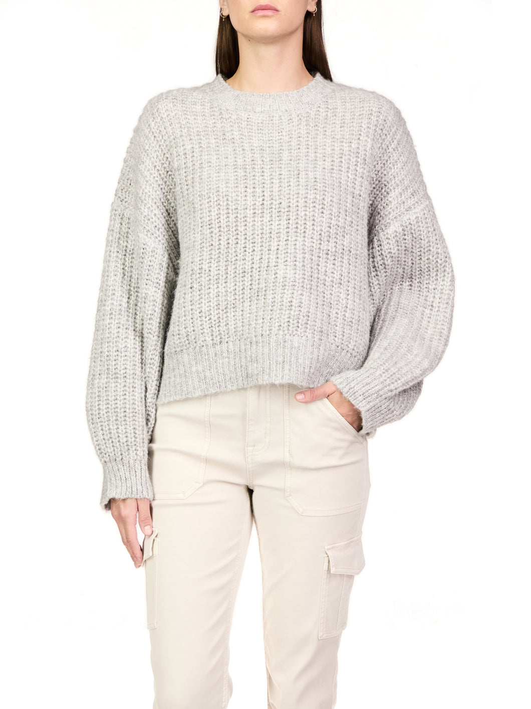 Fuzzy Volume Sleeve Sweater