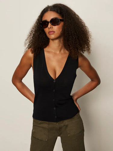 Knitted Button Front Tank