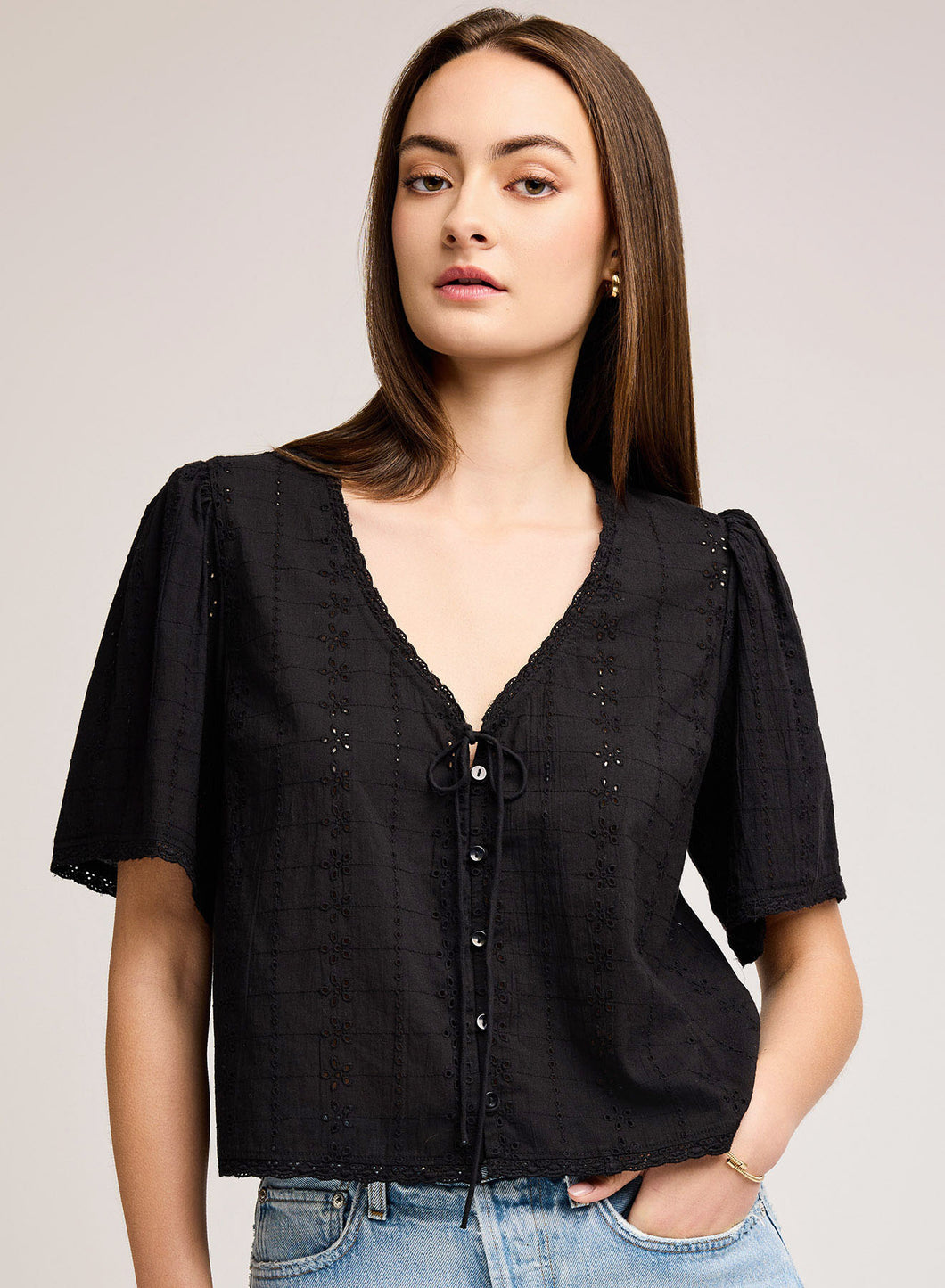 Jessa Eyelet Top