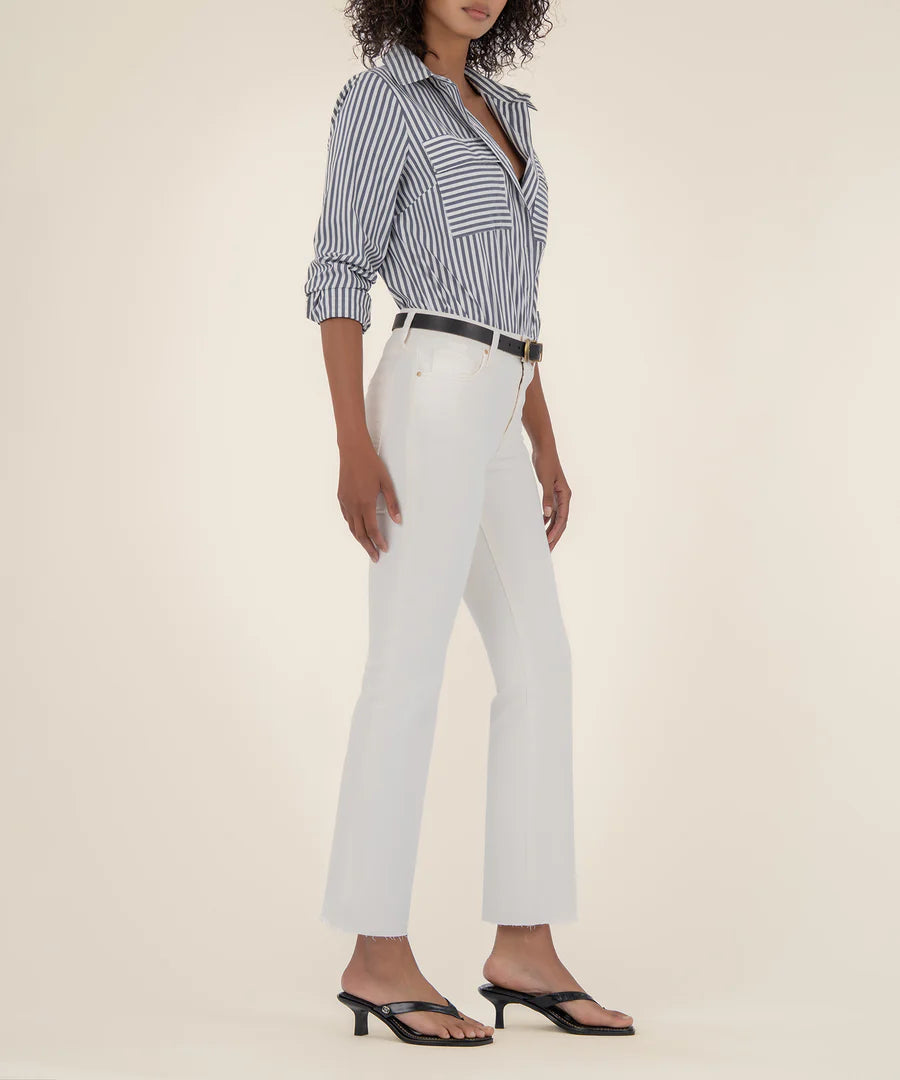 Kelsey Ankle Flair 27 Inseam - Cream Wash