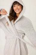 Load image into Gallery viewer, Teddy Bear Grey Plush Robe