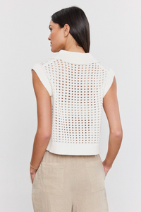 Taye Cashmere Mesh Collar Vest