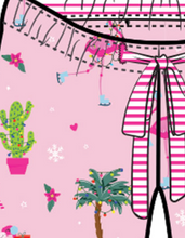 Load image into Gallery viewer, Flamingo Flannel Christmas PJ Set