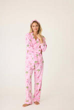 Load image into Gallery viewer, Flamingo Flannel Christmas PJ Set