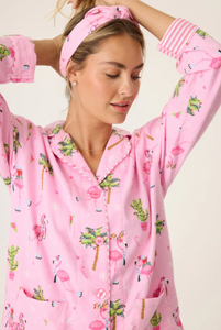 Flamingo Flannel Christmas PJ Set