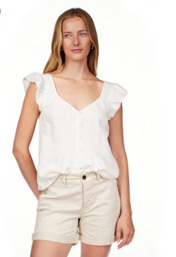 Time Off Ruffle White Tee