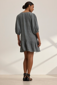 Kaylie Woven Linen Dress in Tutu