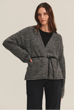 Load image into Gallery viewer, Alina Cardigan Tie Sweater - Charcoal