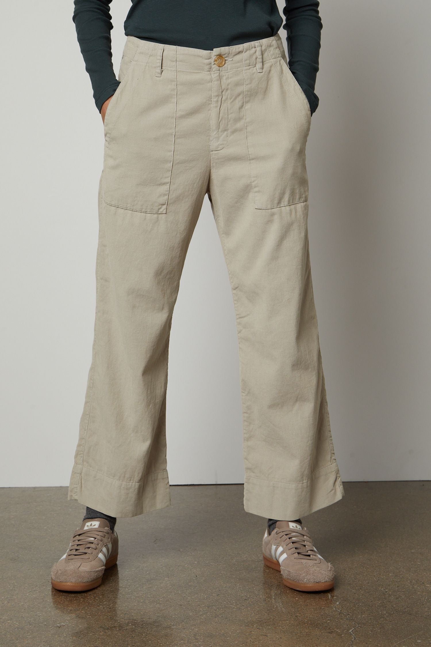 ESPRIT - High-Rise Wide-Leg Corduroy Pants at our online shop