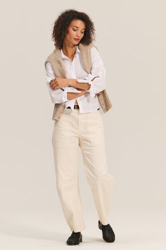 Arlette Cotton White Poplin Top