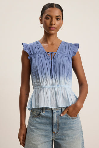Dip Dye Crinkle Top