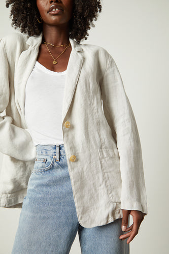 Heavy Linen Blazer - Sand