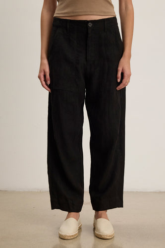 Black Heavy Linen Pant