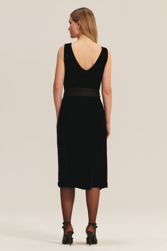 London Velvet & Satin Mix Media Dress