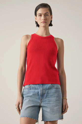 Cruz Modal Ribbed Tank Top - Red