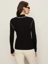 Load image into Gallery viewer, Sporty Ribbed Zip Up With White Trimming