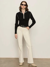 Load image into Gallery viewer, Sporty Ribbed Zip Up With White Trimming