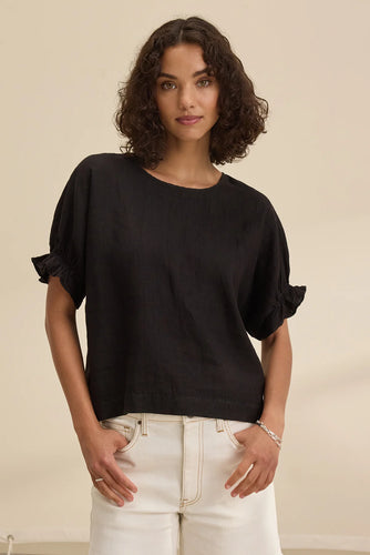 Emily Woven Linen Top in Tutu